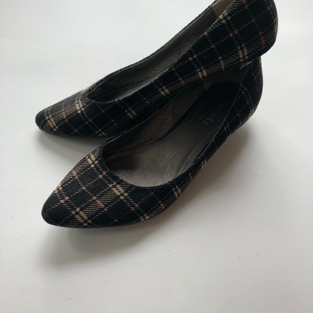 Black Plaid Coconuts Low Heels 8.5M